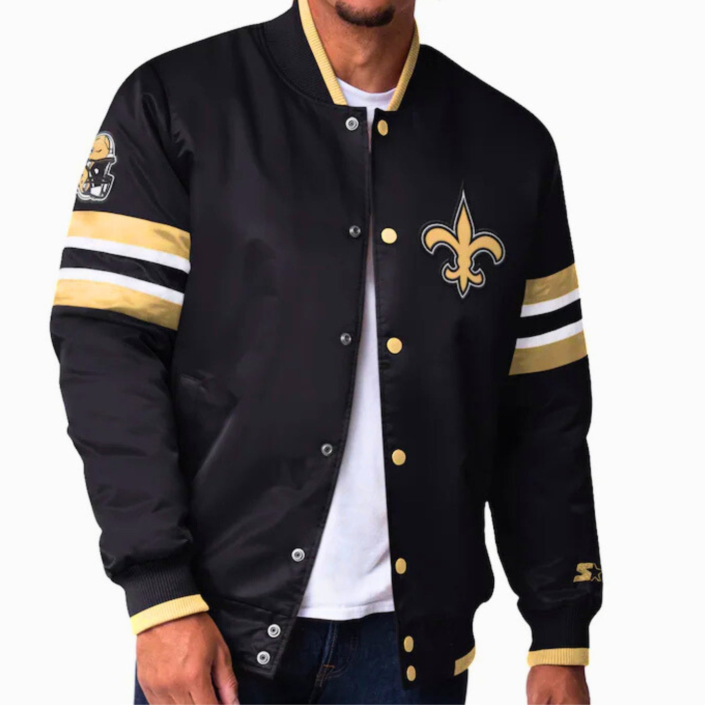 Men's New Orleans Saints Starter Scout I Full-Snap Varsity Jacket