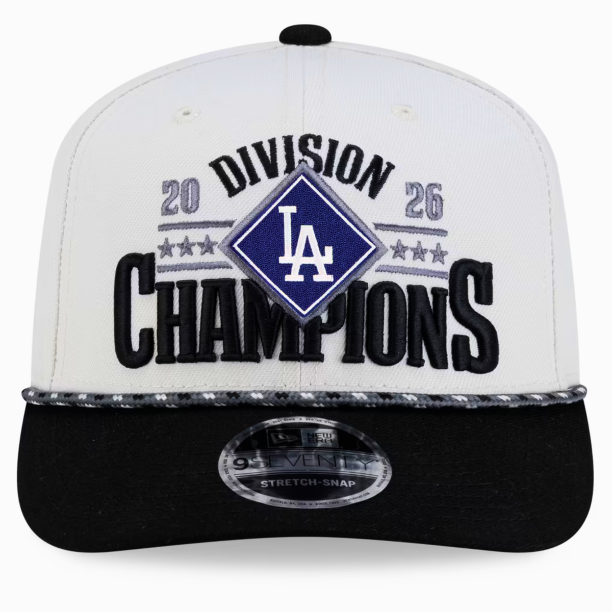 Los Angeles Dodgers New Era 2026 NL West Division Champions Locker Room 9SEVENTY Adjustable Hat - Natural/Black