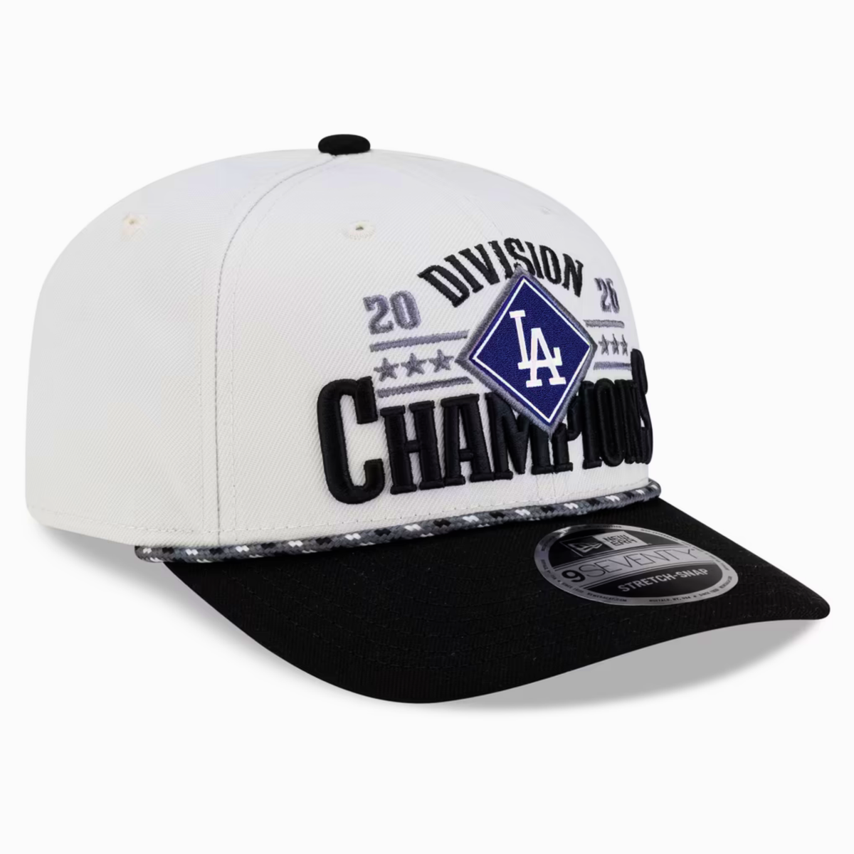 Los Angeles Dodgers New Era 2026 NL West Division Champions Locker Room 9SEVENTY Adjustable Hat - Natural/Black