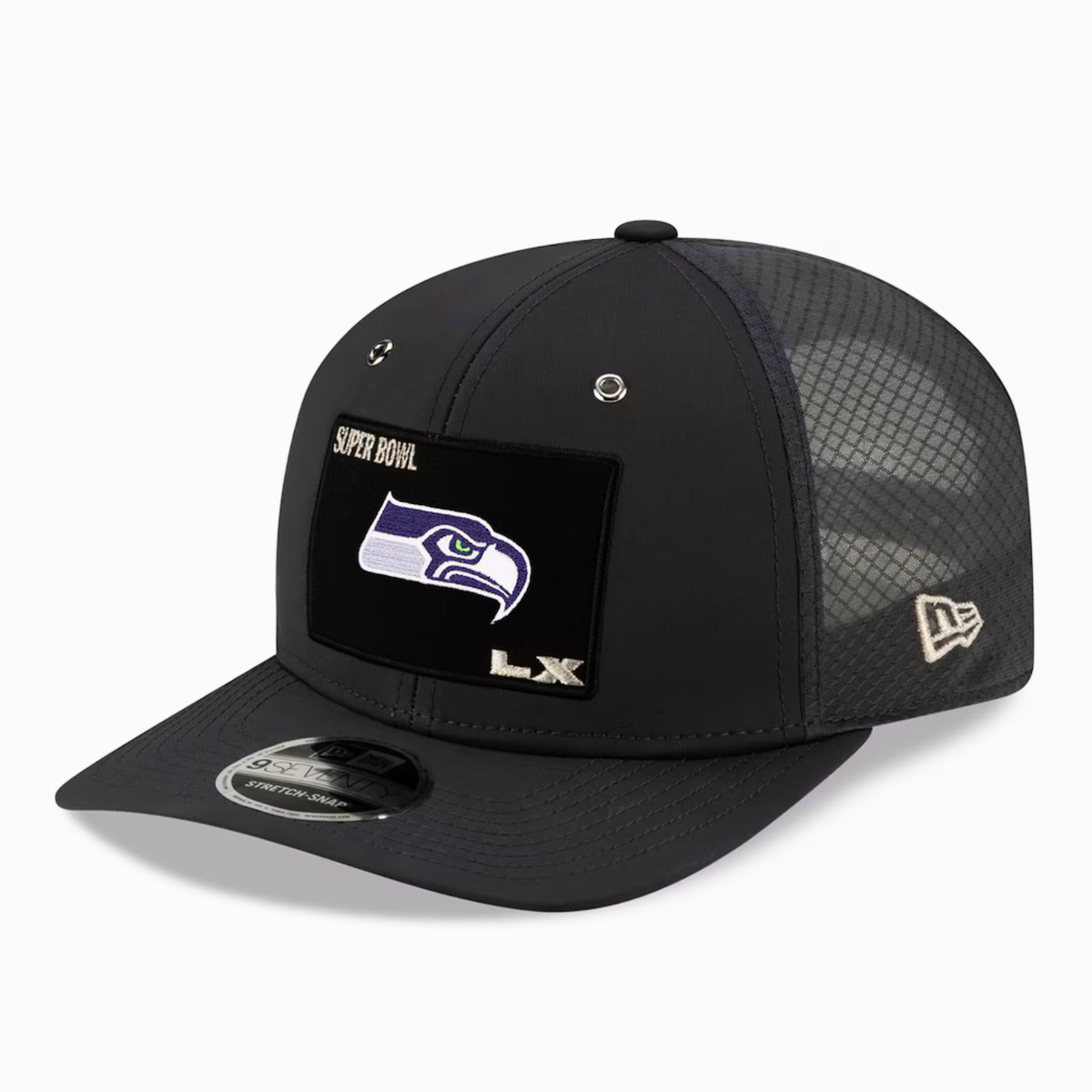 Men's New Era Charcoal Seattle Seahawks Super Bowl LX Opening Night 9SEVENTY Adjustable Hat