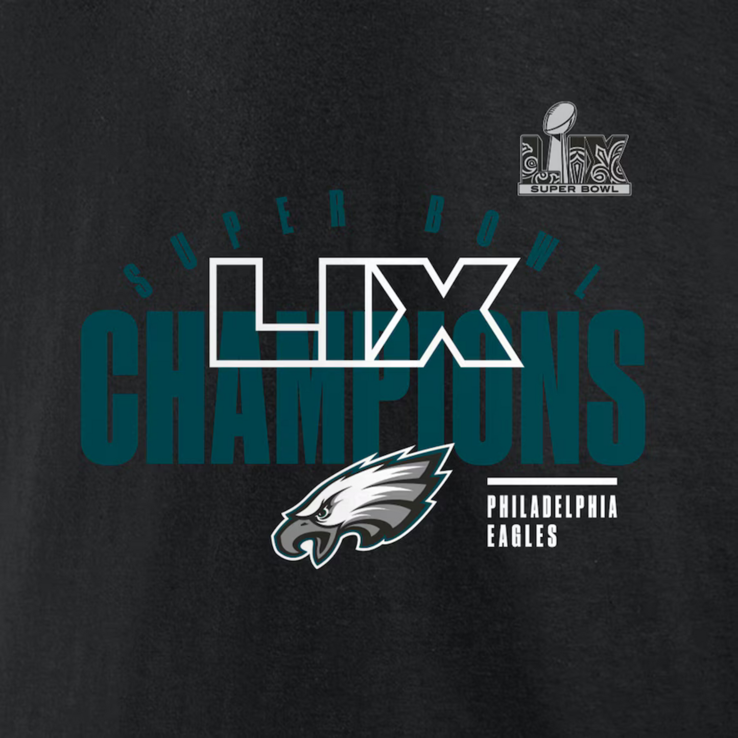 Men's Philadelphia Eagles Fanatics Black Super Bowl LIX Champions Legacy Iconic Victory T-Shirt