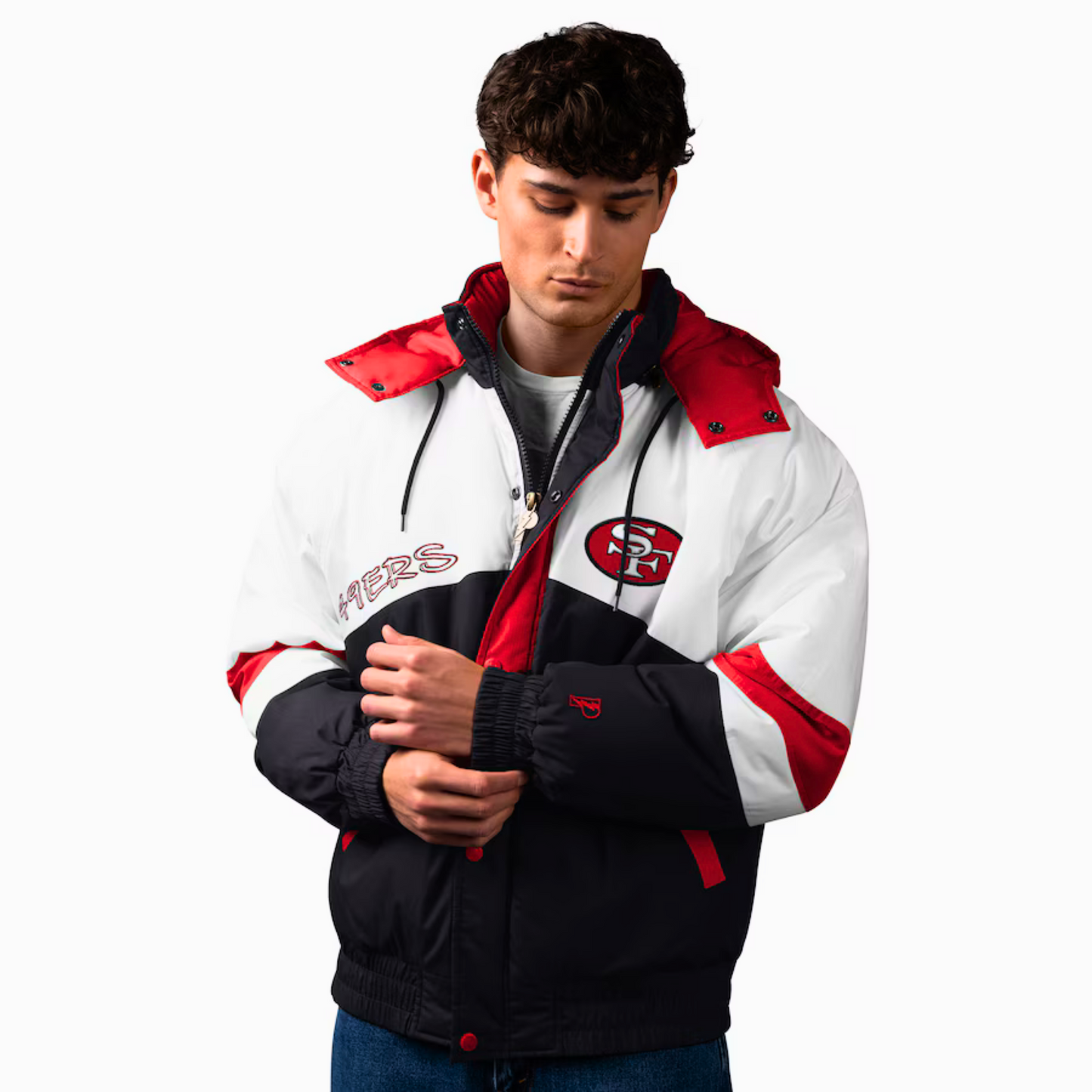 Men's Pro Player Black San Francisco 49ers Shoulder To Shoulder Vintage Logo Full-Zip Jacket