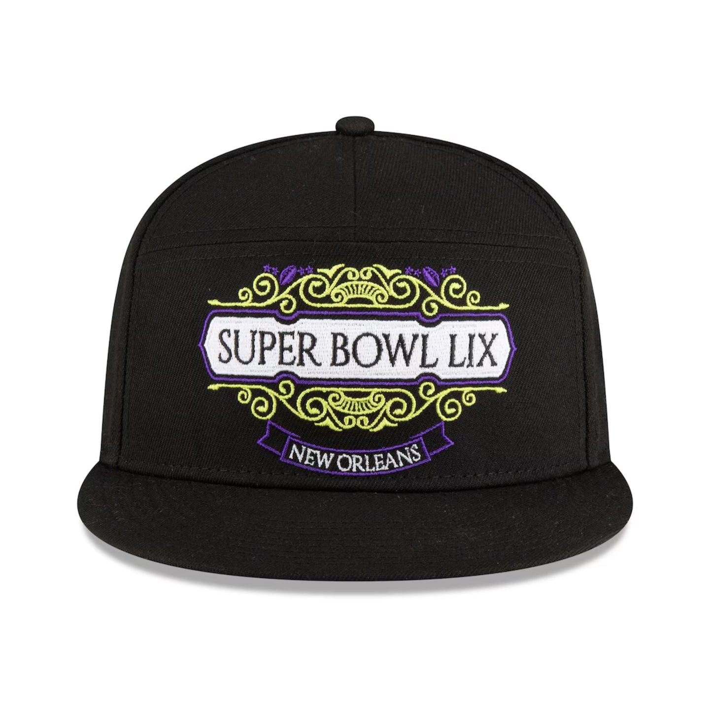 Philadelphia Eagles Men's New Era Black Super Bowl LIX Tarmac Split Panel 9FIFTY Snapback Hat