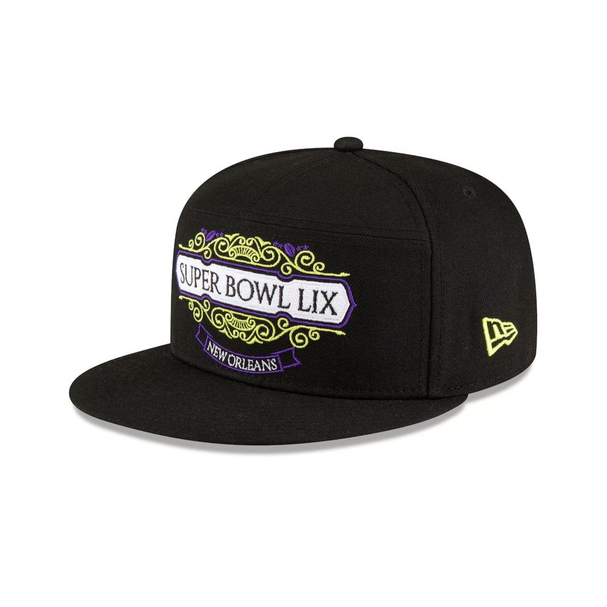 Men's Kansas City Chiefs New Era Black Super Bowl LIX Tarmac Split Panel 9FIFTY Snapback Hat