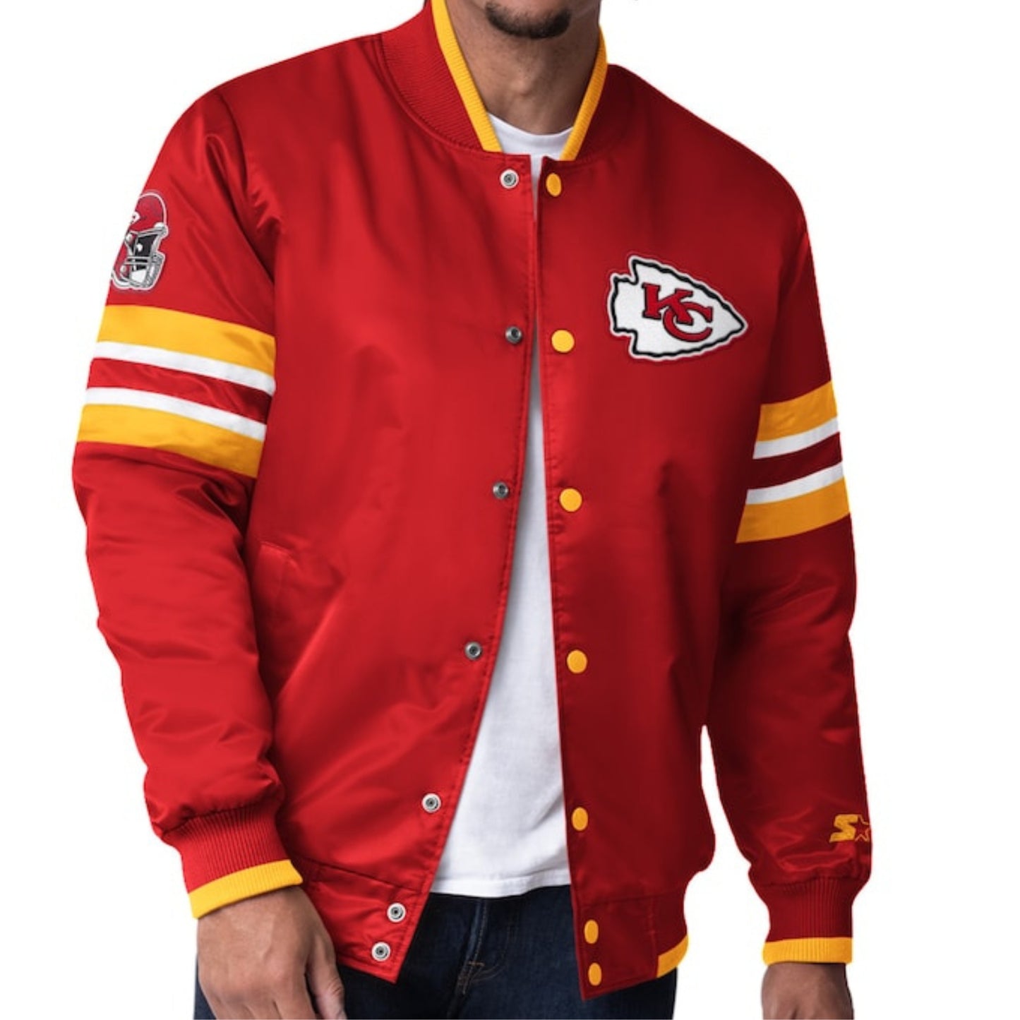 Men's Kansas City Chiefs Starter Red Scout I Full-Snap Varsity Jacket