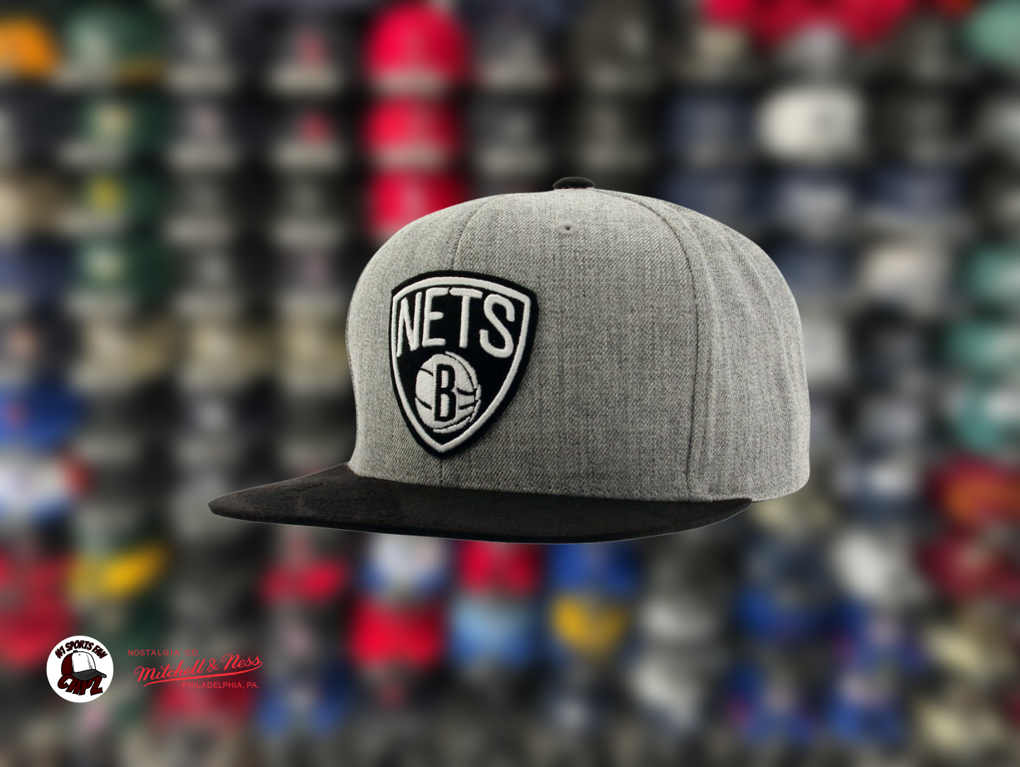 Men's Brooklyn Nets Mitchell & Ness Cream Sail Two-Tone Snapback Hat