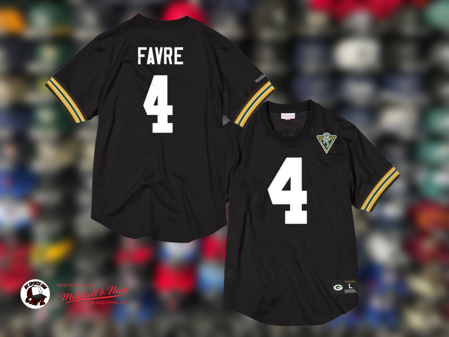 Green Bay Packers Brett Farve NFL Mitchell & Ness Throwback BP