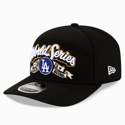 Men's Los Angeles Dodgers New Era Black 2025 National League Champions Locker Room 9SEVENTY Adjustable Hat
