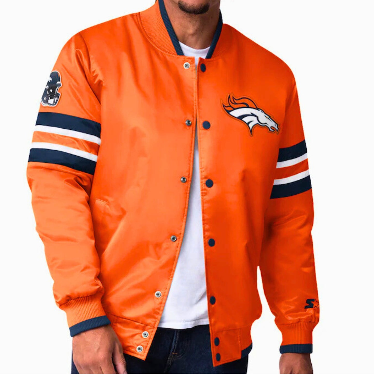 Men's Denver Broncos Starter Scout I Full-Snap Varsity Jacket