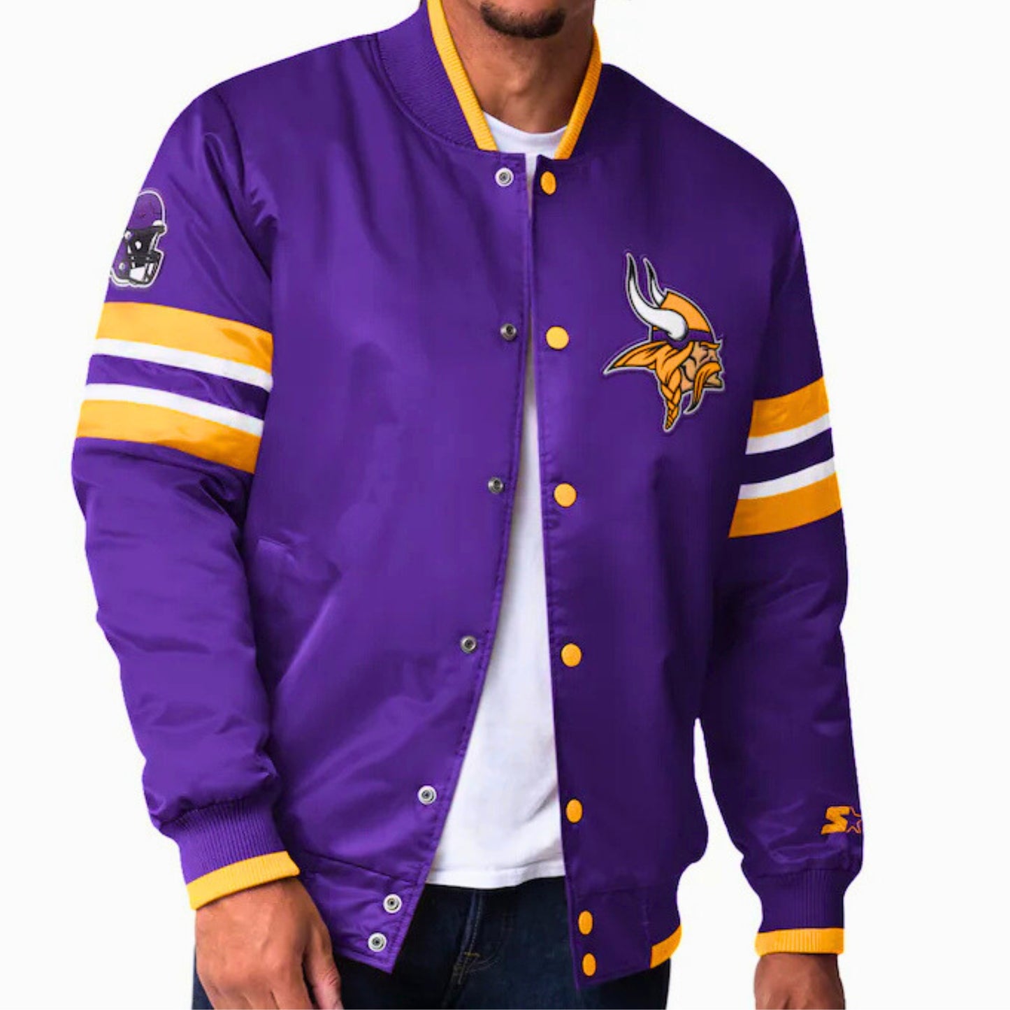 Men's Minnesota Vikings Starter Scout I Full-Snap Varsity Jacket