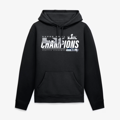 Men's Seattle Seahawks Fanatics Black Super Bowl LX Champions Iconic Victory Hoodie