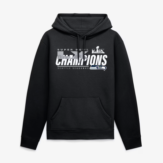 Men's Seattle Seahawks Fanatics Black Super Bowl LX Champions Iconic Victory Hoodie