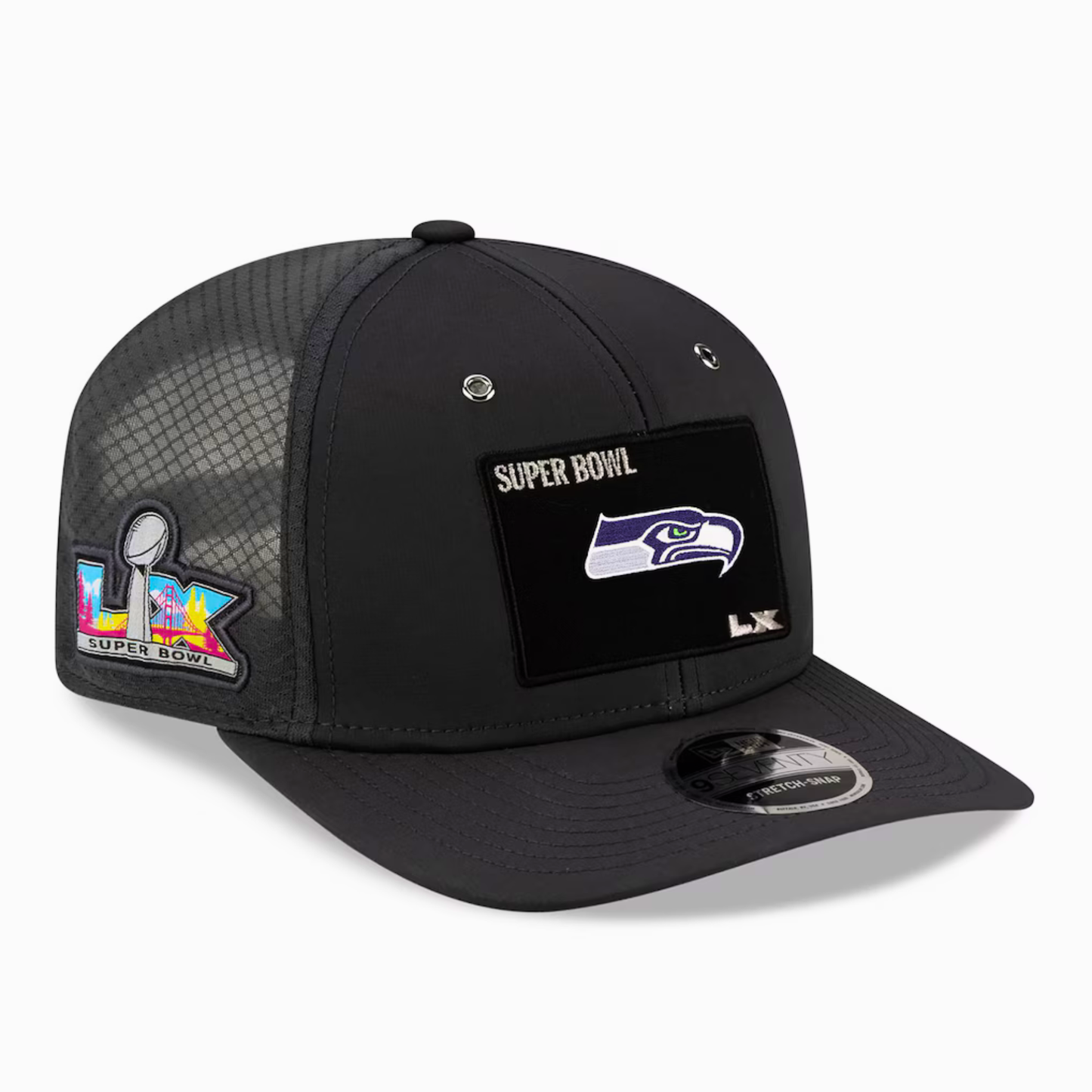 Men's New Era Charcoal Seattle Seahawks Super Bowl LX Opening Night 9SEVENTY Adjustable Hat