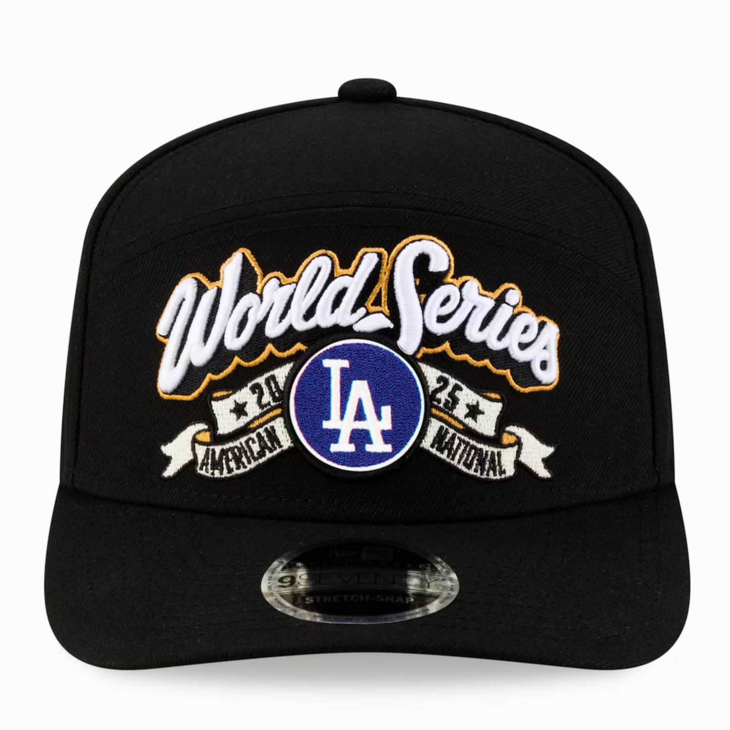 Men's Los Angeles Dodgers New Era Black 2025 National League Champions Locker Room 9SEVENTY Adjustable Hat