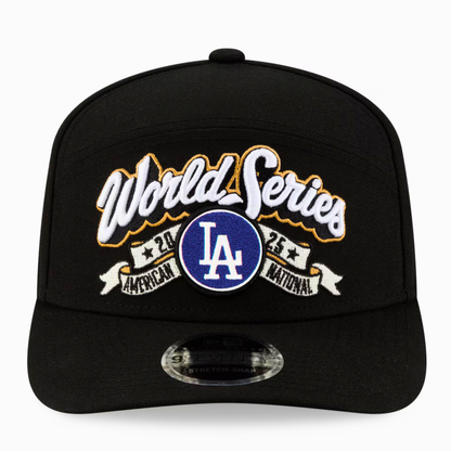 Men's Los Angeles Dodgers New Era Black 2025 National League Champions Locker Room 9SEVENTY Adjustable Hat