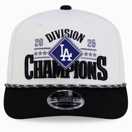 Los Angeles Dodgers New Era 2026 NL West Division Champions Locker Room 9SEVENTY Adjustable Hat - Natural/Black