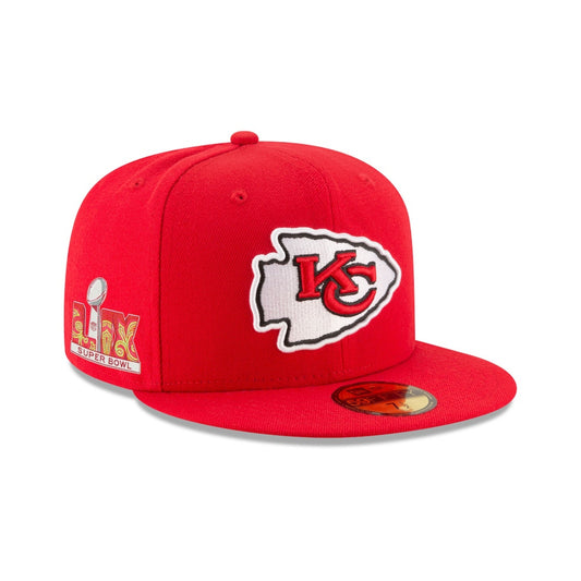 Black & Red Kansas City Chiefs Men's Super Bowl LIX Side Patch 59FIFTY Fitted Hat