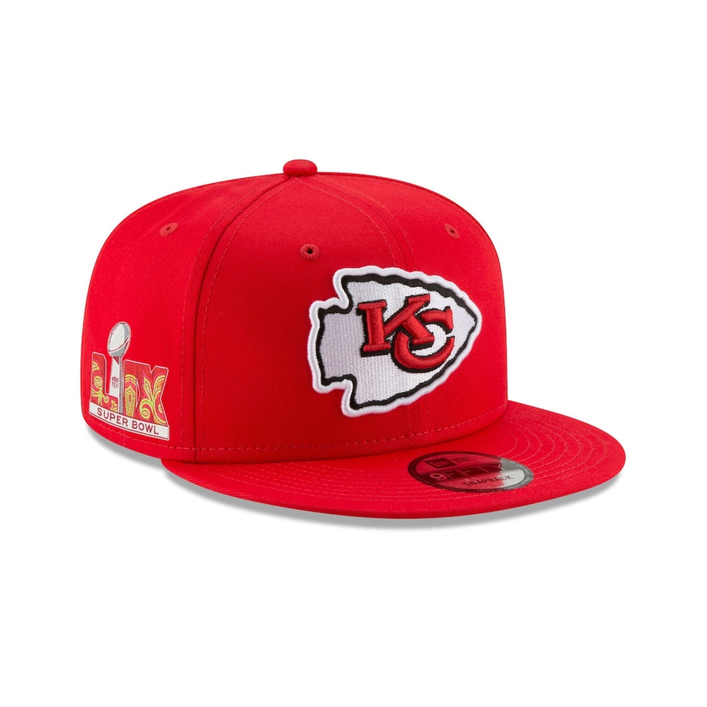 Men's Kansas City Chiefs New Era Red Super Bowl LIX Side Patch 9FIFTY Snapback Hat