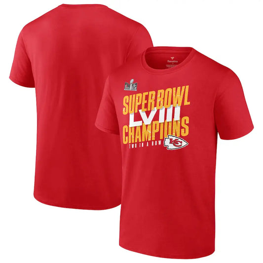 Kansas City Chiefs Super Bowl LVIII Champions "2 in a Row" T-Shirt