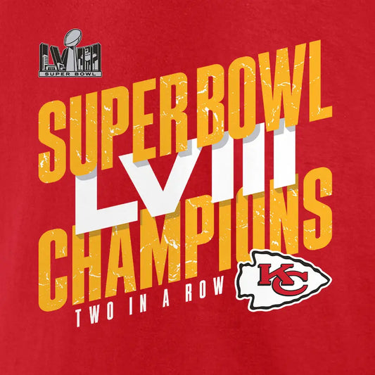 Kansas City Chiefs Super Bowl LVIII Champions "2 in a Row" T-Shirt