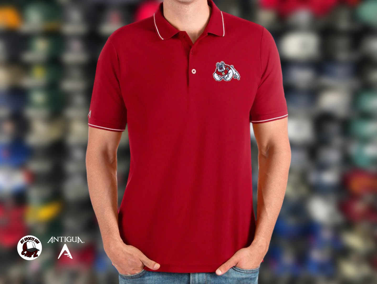 Fresno State Bulldogs Premium Antigua Polo (red)