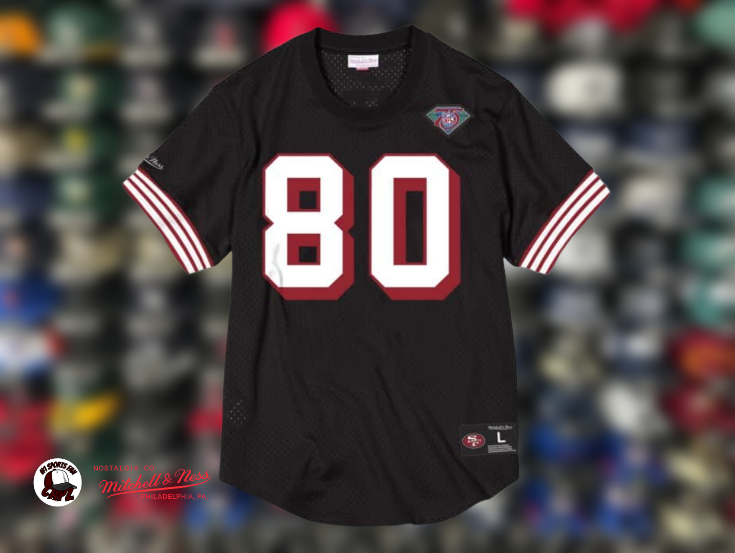 San Francisco 49ers Jerry Rice NFL Mitchell & Ness Throwback BP Mesh J –  Capz