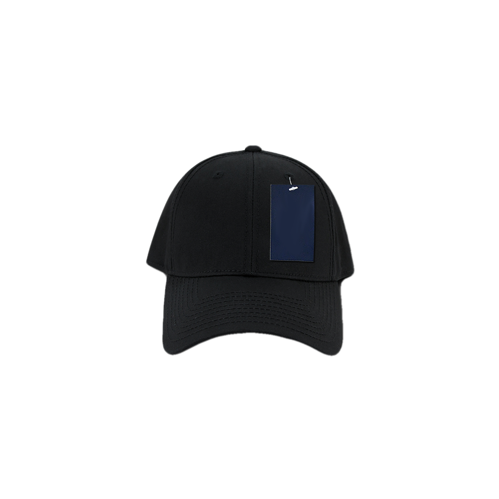 Black Cotton Low Crown Cap