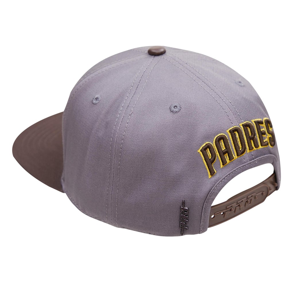 San Diego Padres Pro Standard Logo Snapback Hat - White/Brown